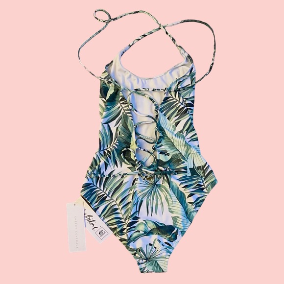 NWT Rip Curl Palm Reader Lace-up Back Cheeky One Piece Swimsuit XS - Picture 5 of 8